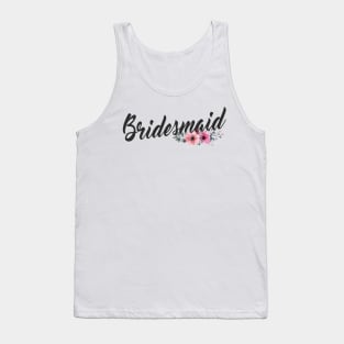 Simple and Elegant Bridesmaid Floral Calligraphy Tank Top